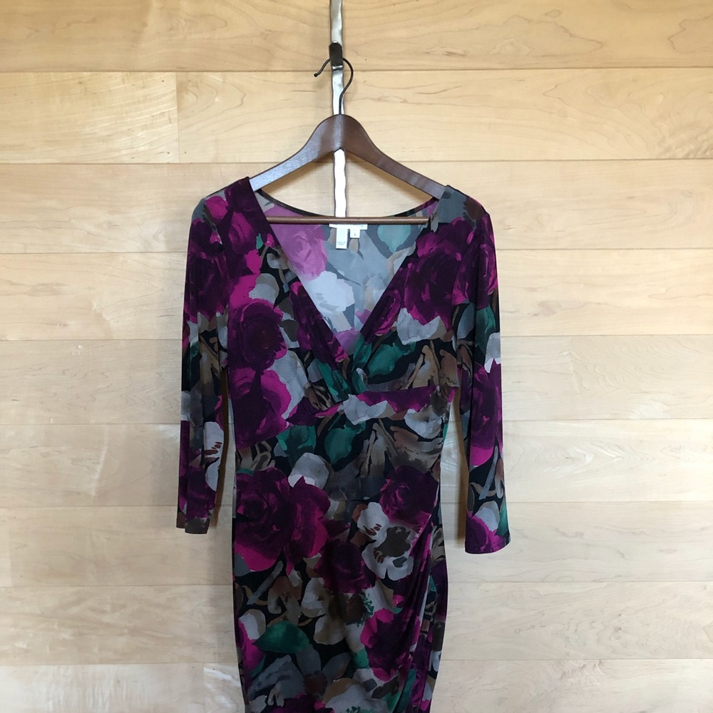 London Times Faux Wrap Dress